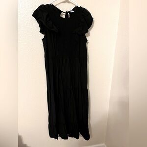 NWOT Old Navy Black Flutter Sleeve Dress- Medium Tall